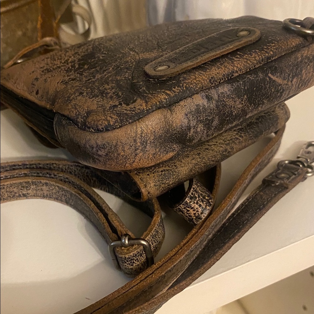 Bed Stu Alelike Blk Lux leather convertible crossbody purse w: adjustable strap - Picture 8 of 11